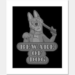 Beware of Dog (Gray) Posters and Art